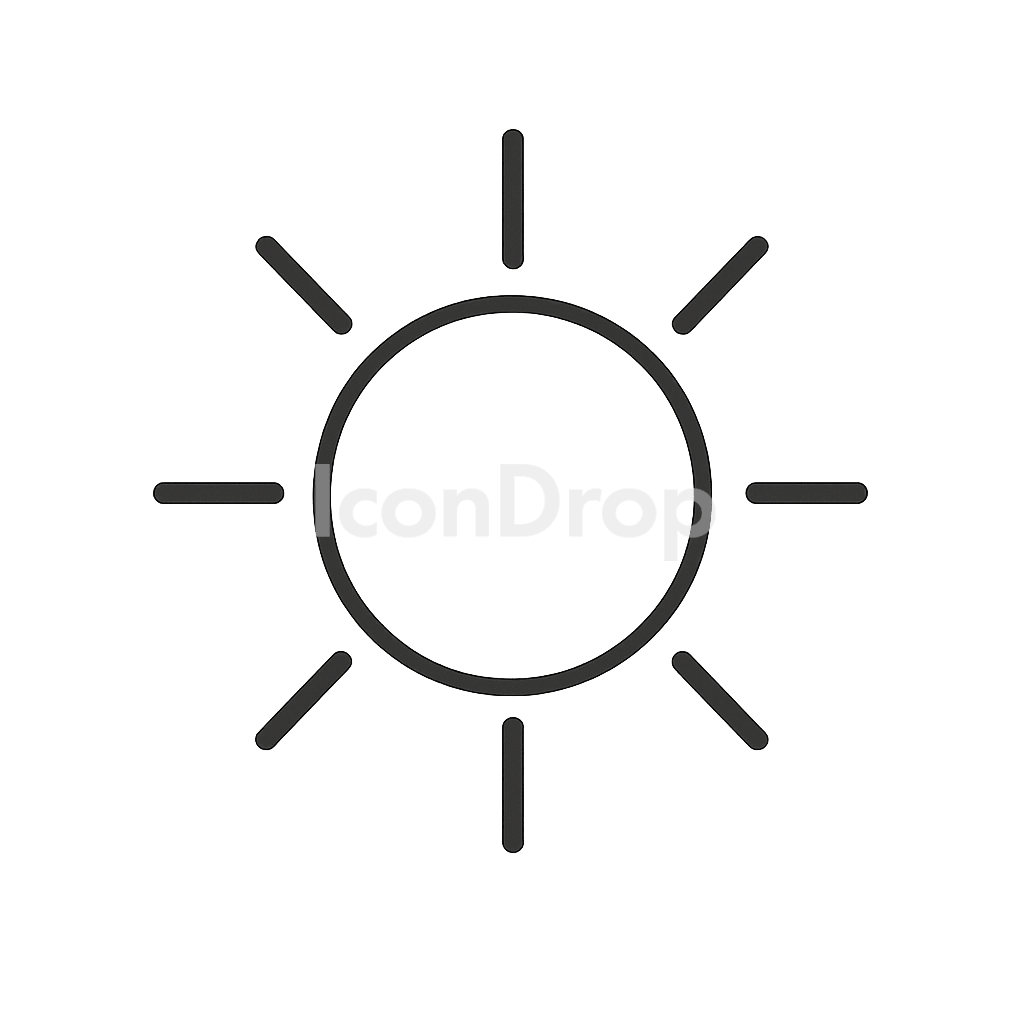 Weather Icon Sun With Lines Outline