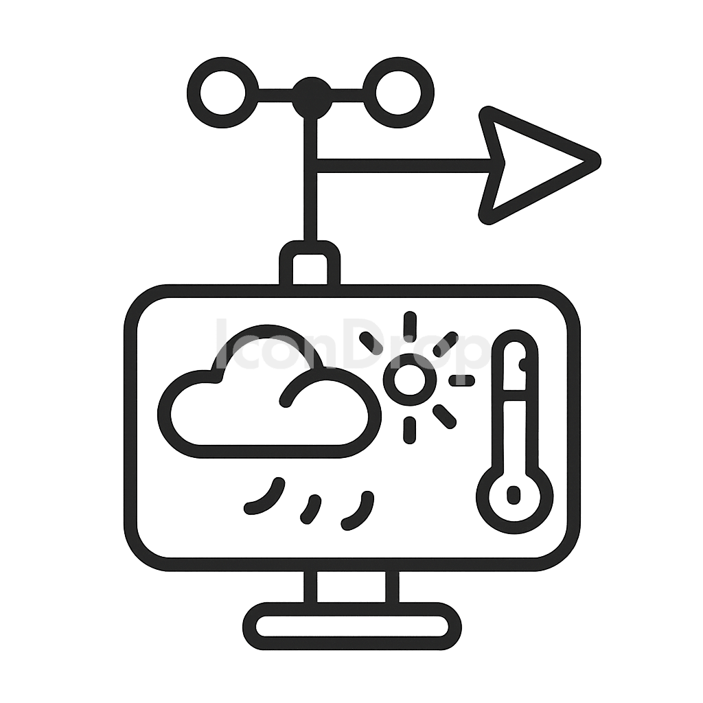 Weather Station Icon Outline