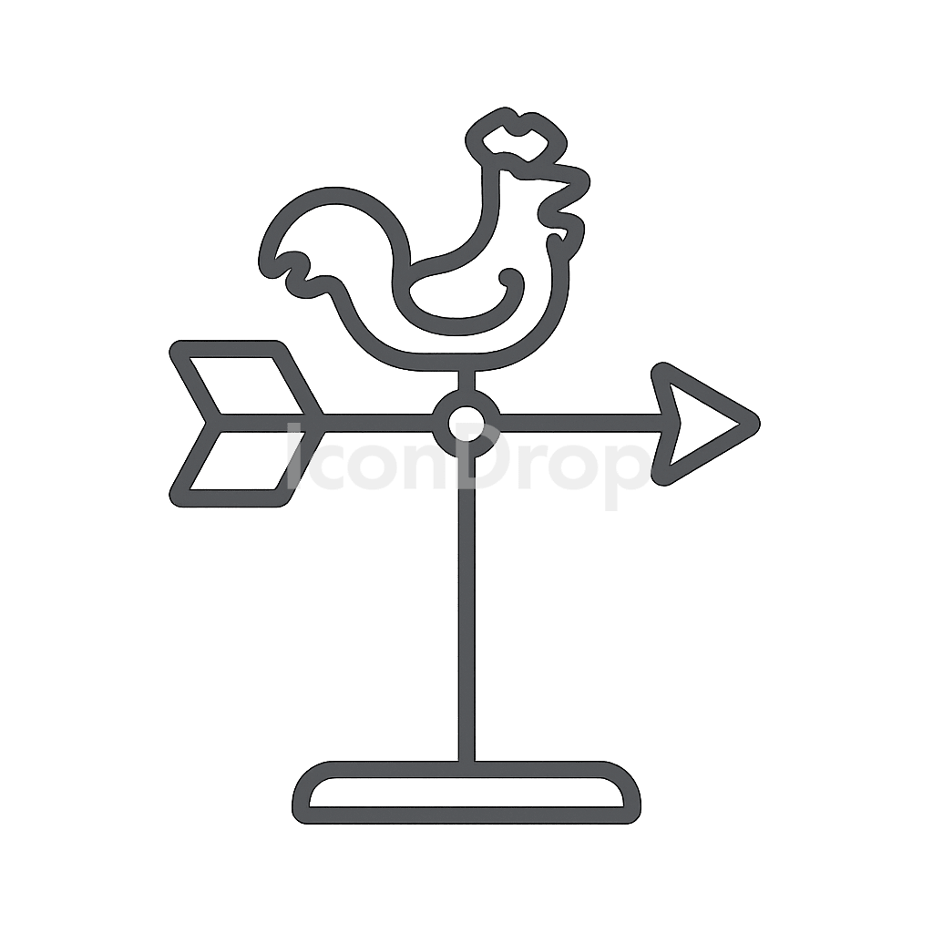 Weather Vane Icon Outline