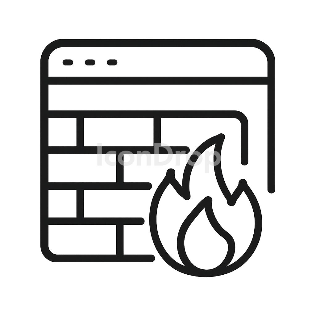 Web Application Firewall Icon Outline