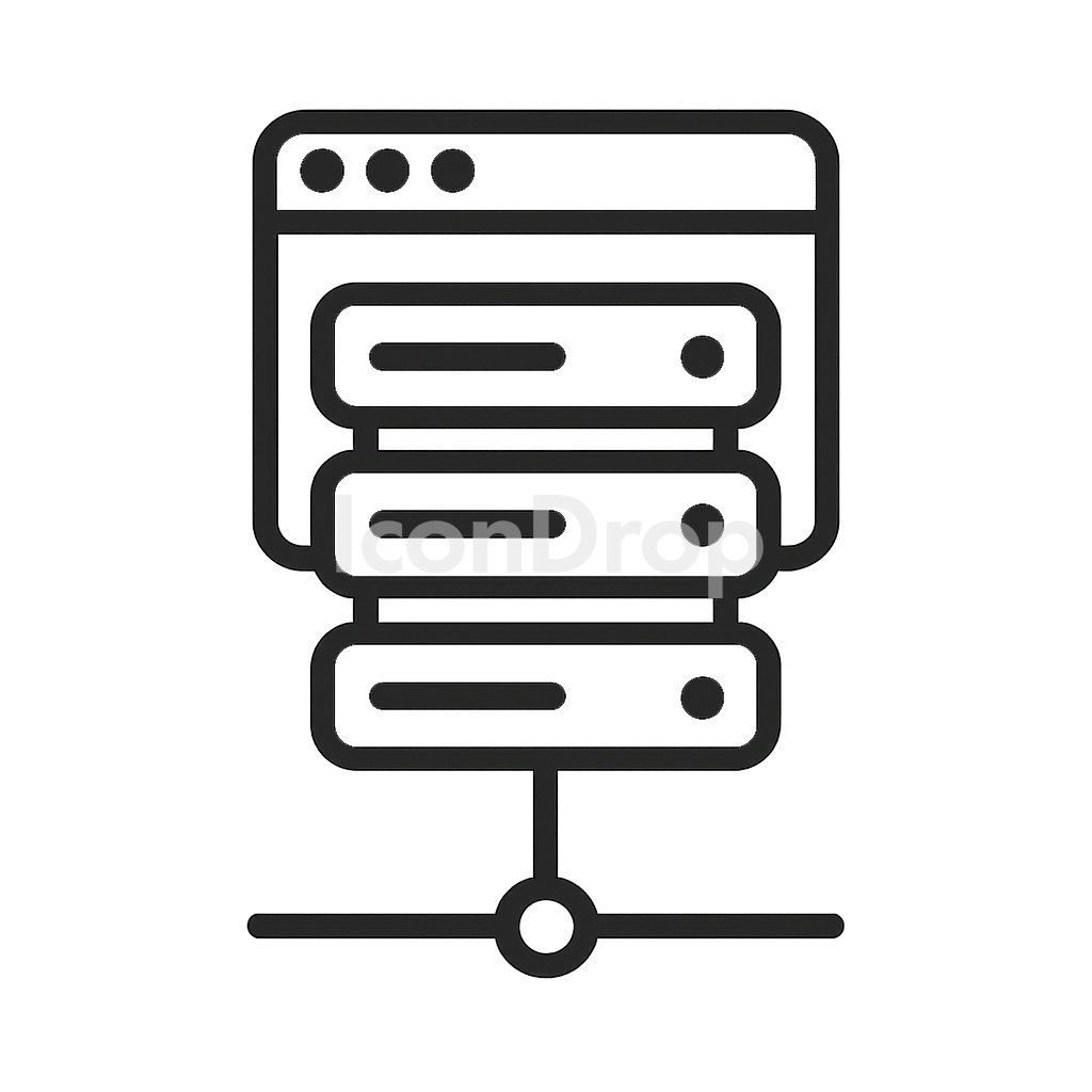 Web Application Server Icon Outline