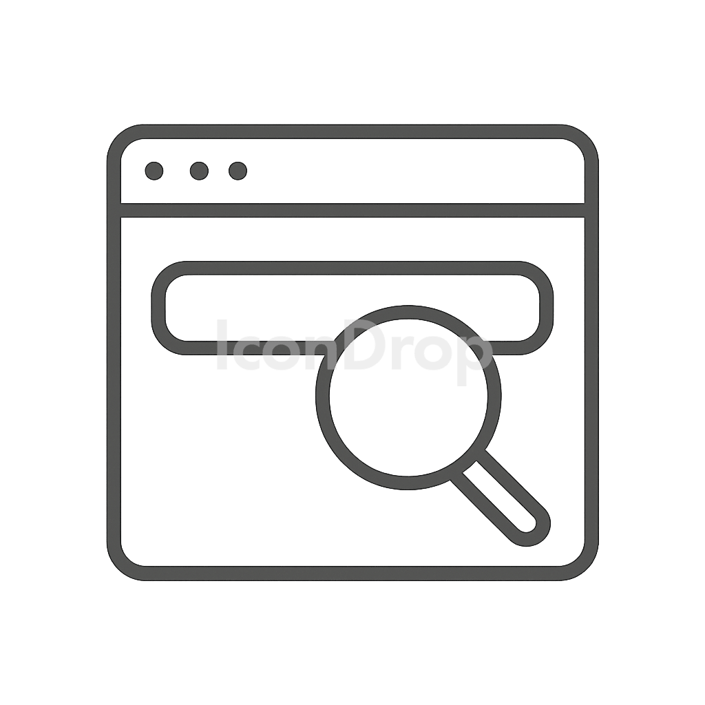 Website Search Icon Outline