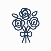 春の花のアイコン（アウトライン）