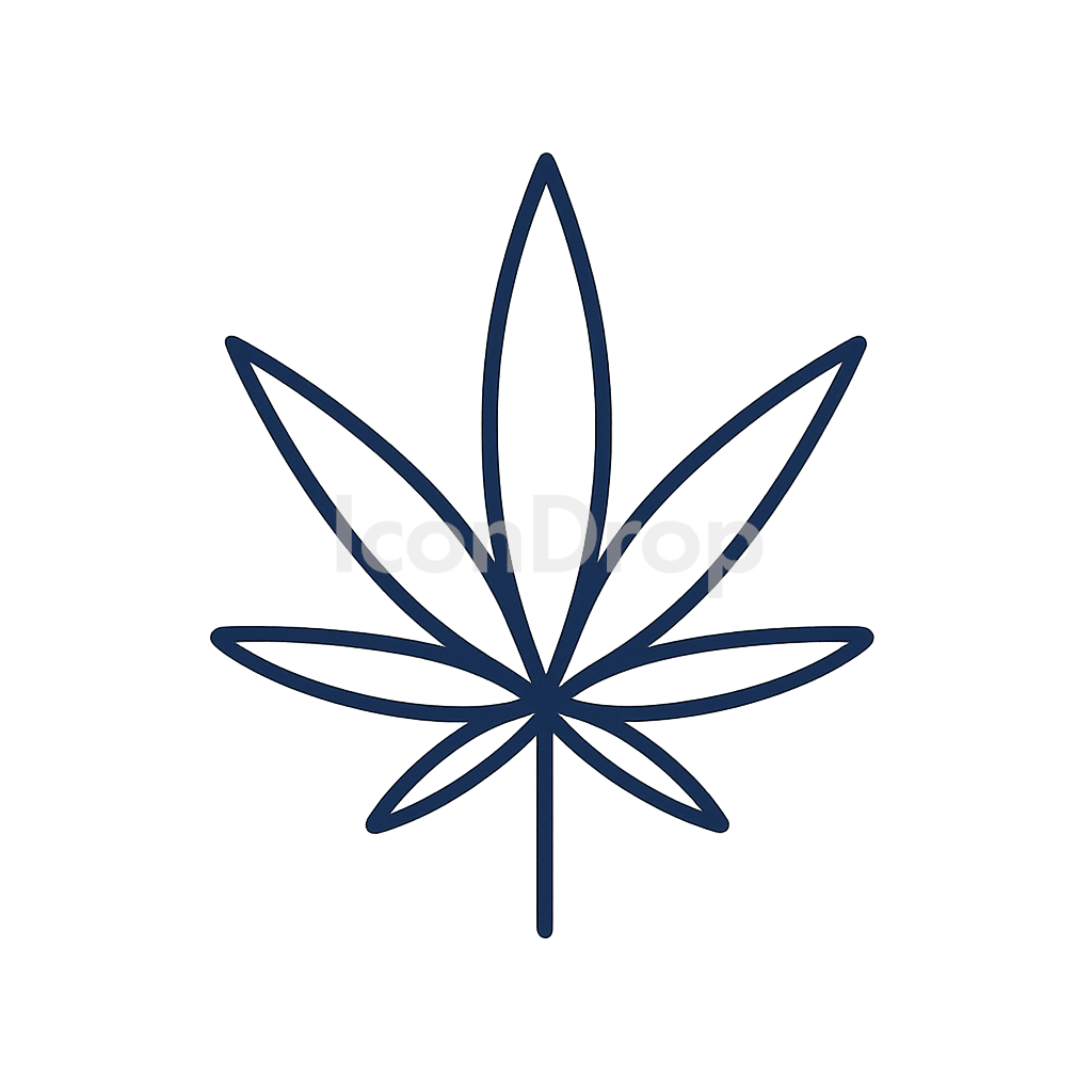 大麻の葉のアイコン アウトライン