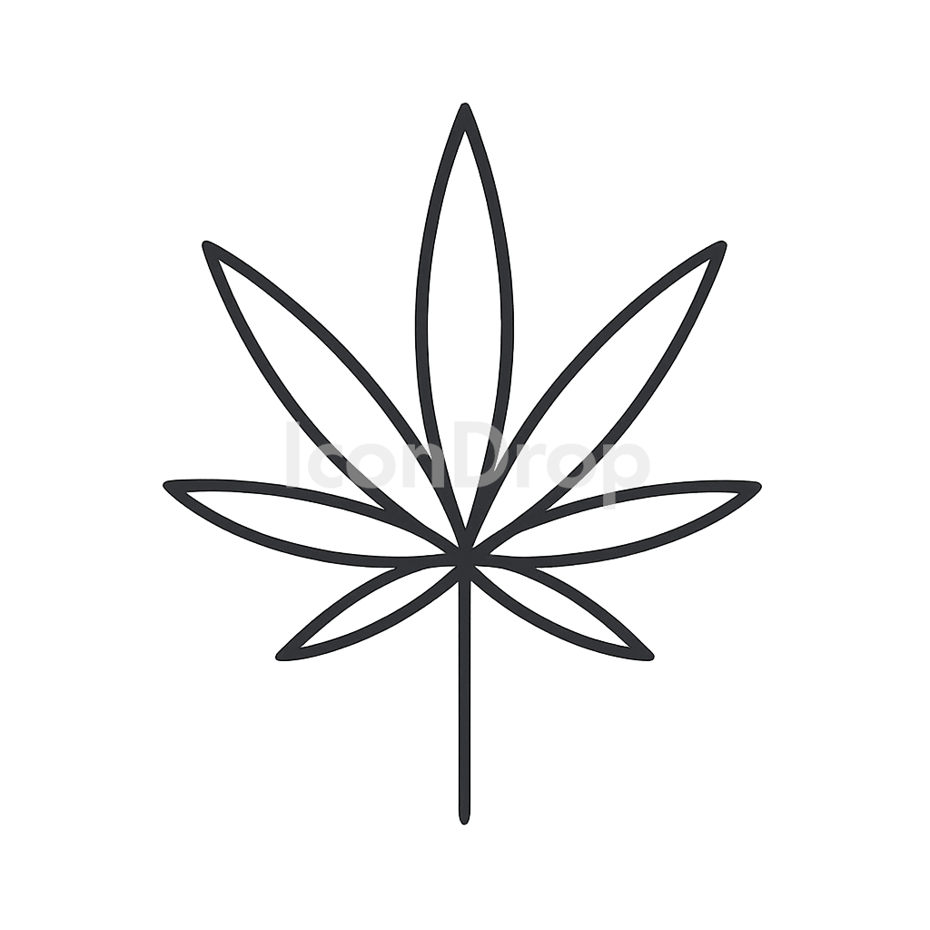 Weed Plant Icon Outline