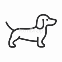 Weiner Dog Icon Outline