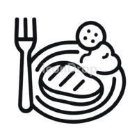 Western Food Icon Outline
