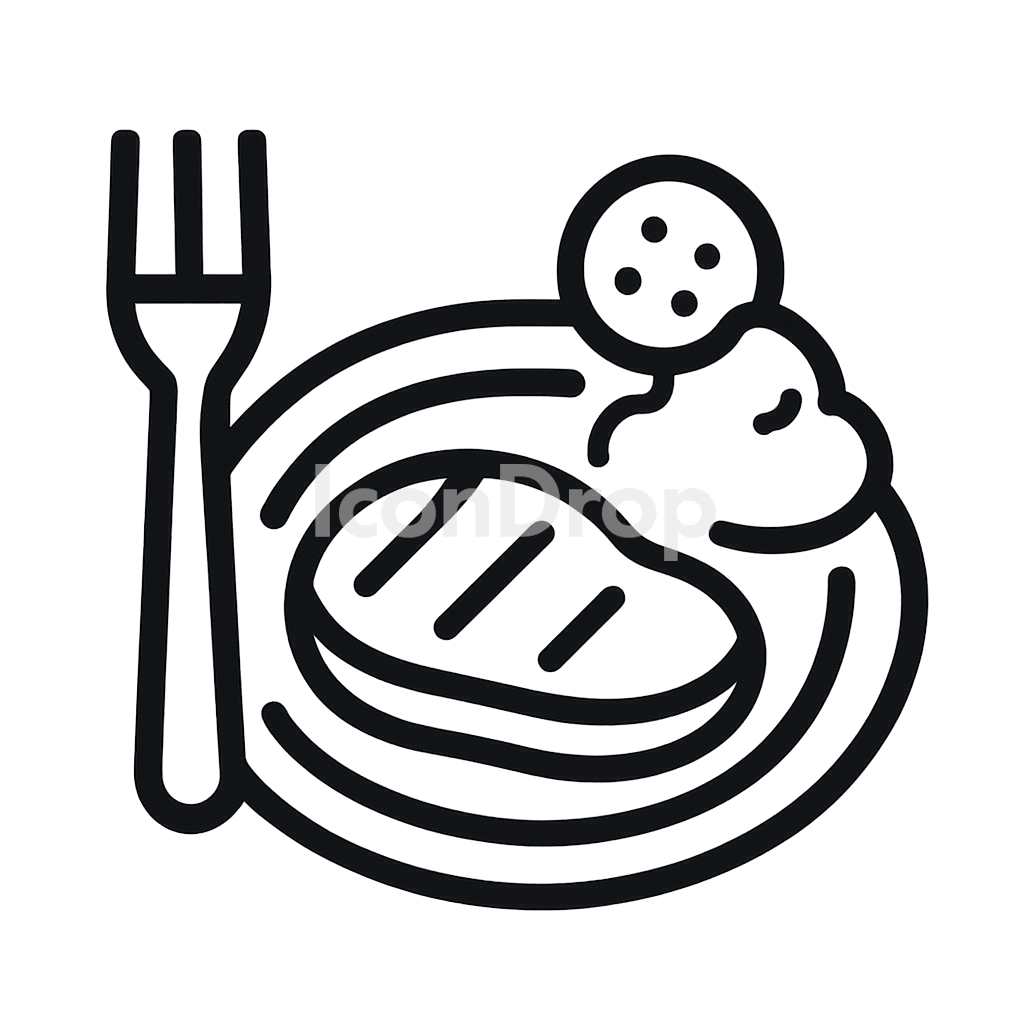 Western Food Icon Outline