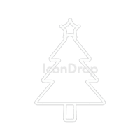 White Christmas Tree Icon Outline