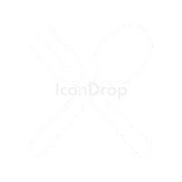 White Fork And Spoon Icon Outline