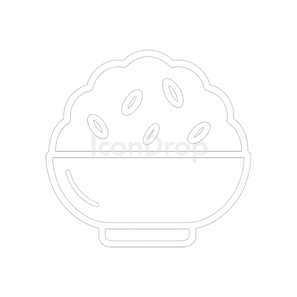 White Rice Icon Outline