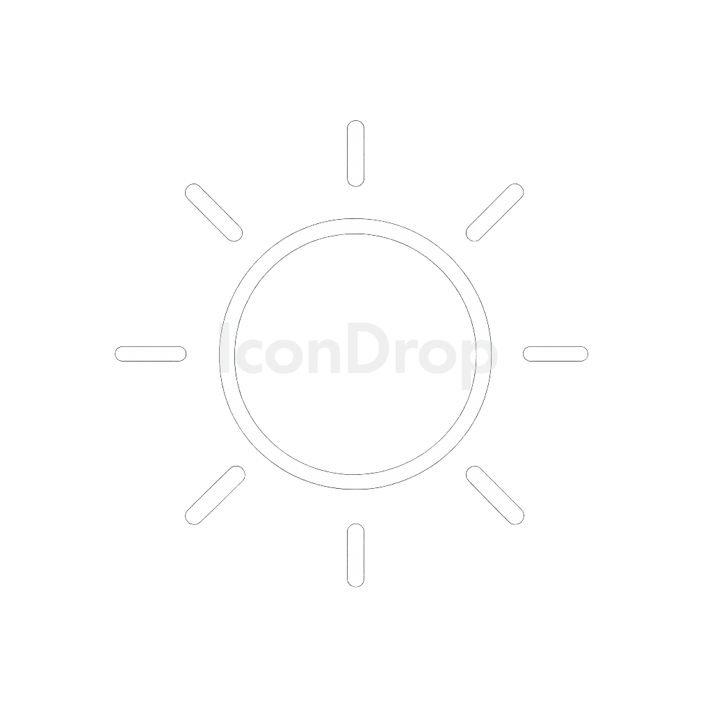 White Sun Icon Outline