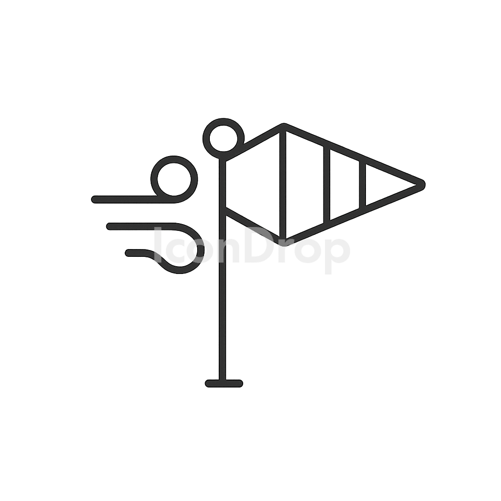 Wind Direction Arrow Icon Outline