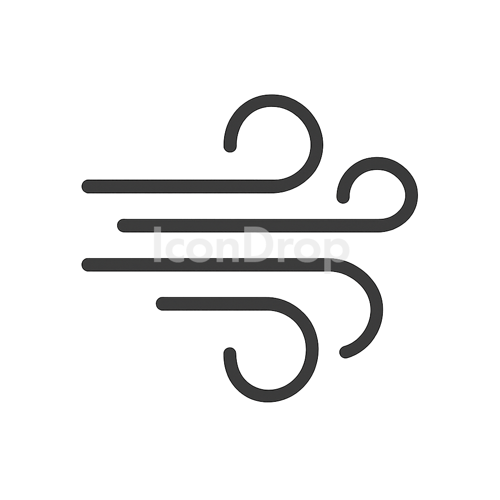 Wind Flow Icon Outline