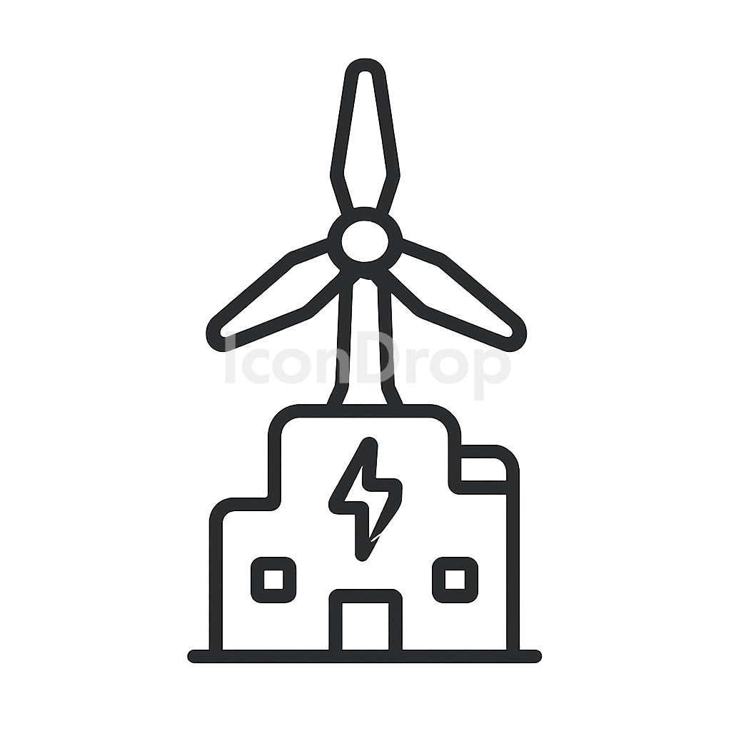 Wind Power Plant Icon Outline