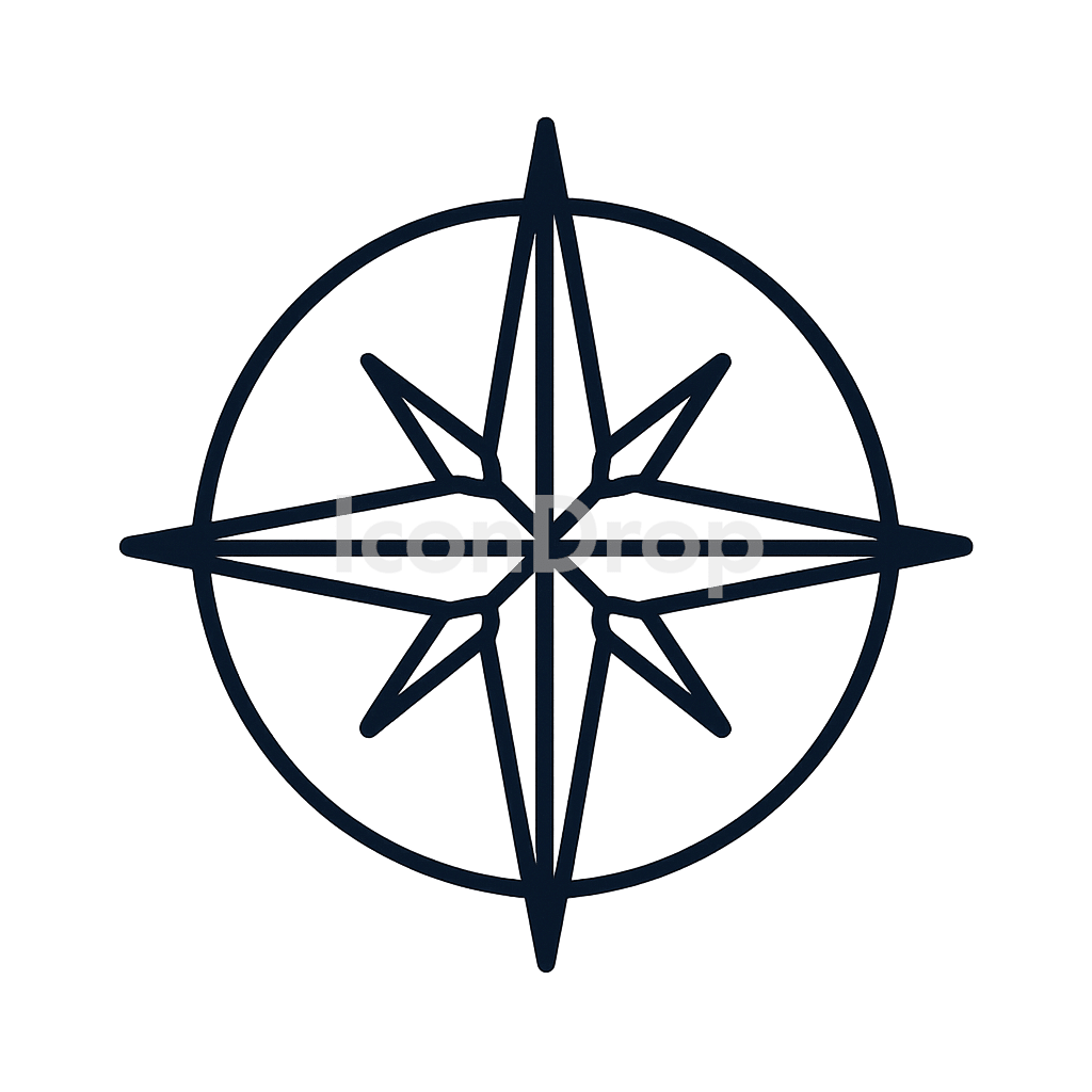 Wind Rose Icon Outline