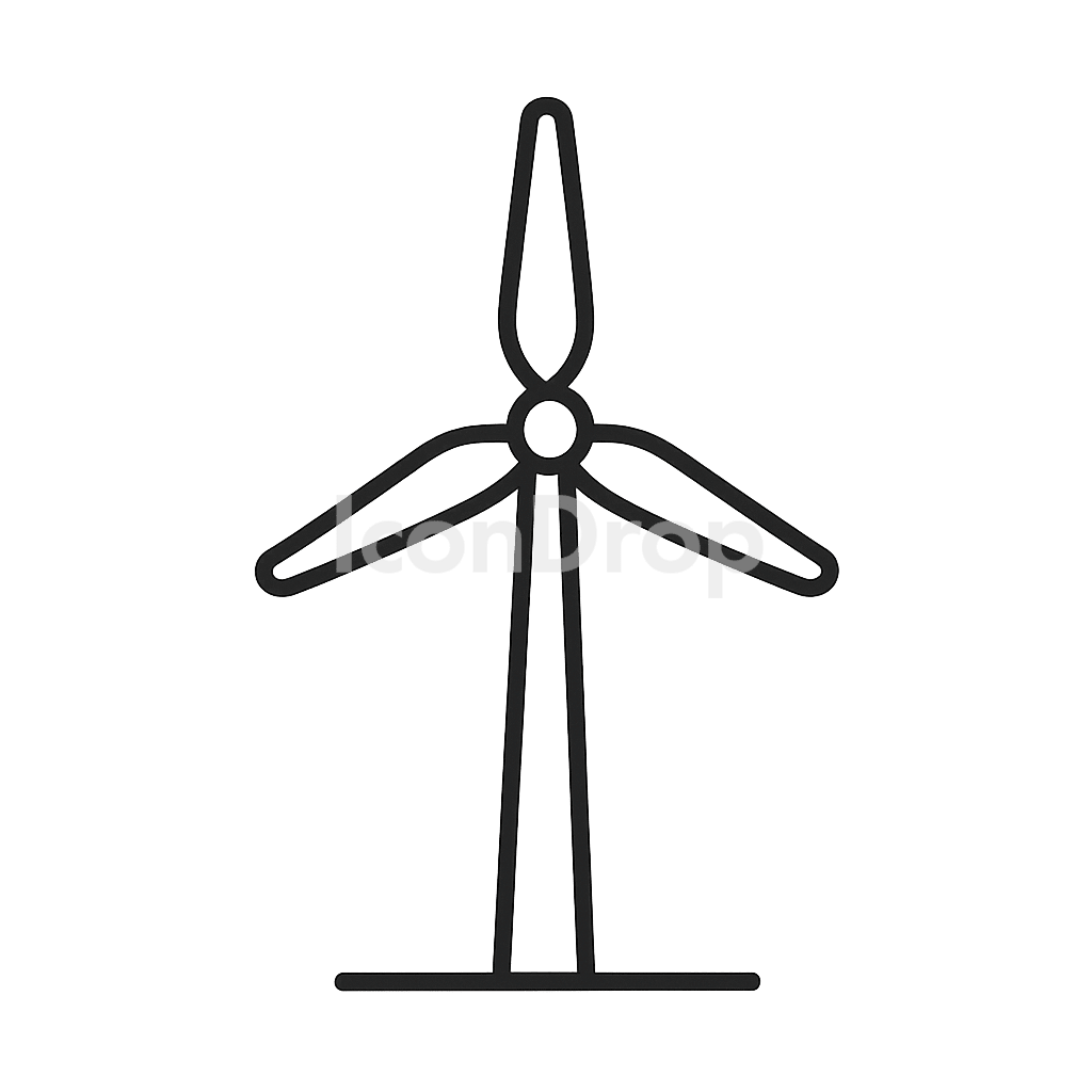Wind Turbine Icon Outline