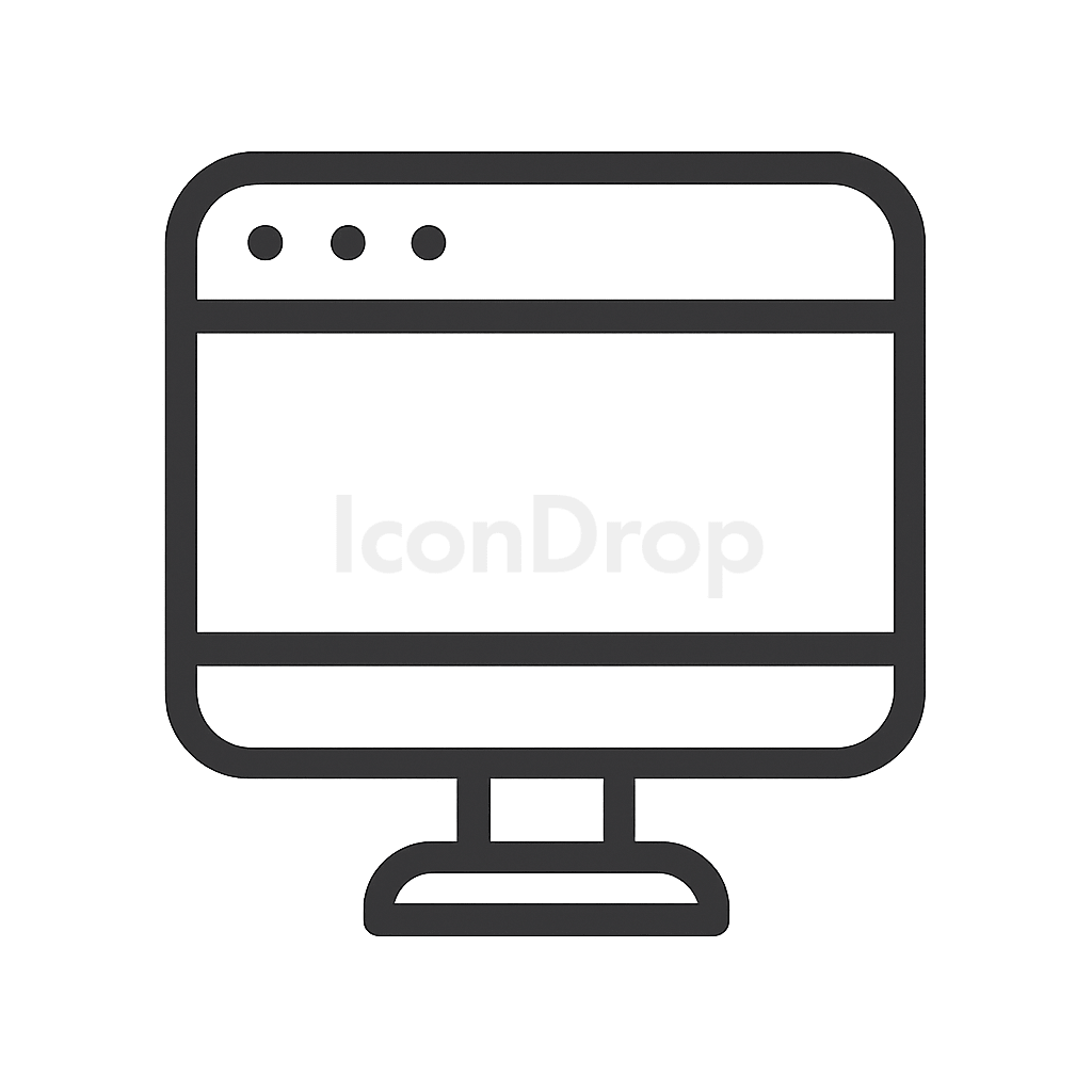Window Icon On Computer Outline