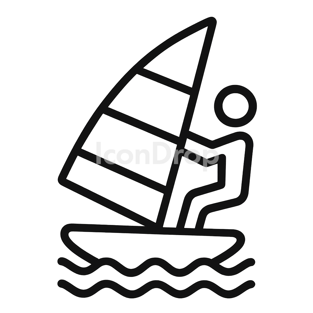 Windsurf Icon Outline