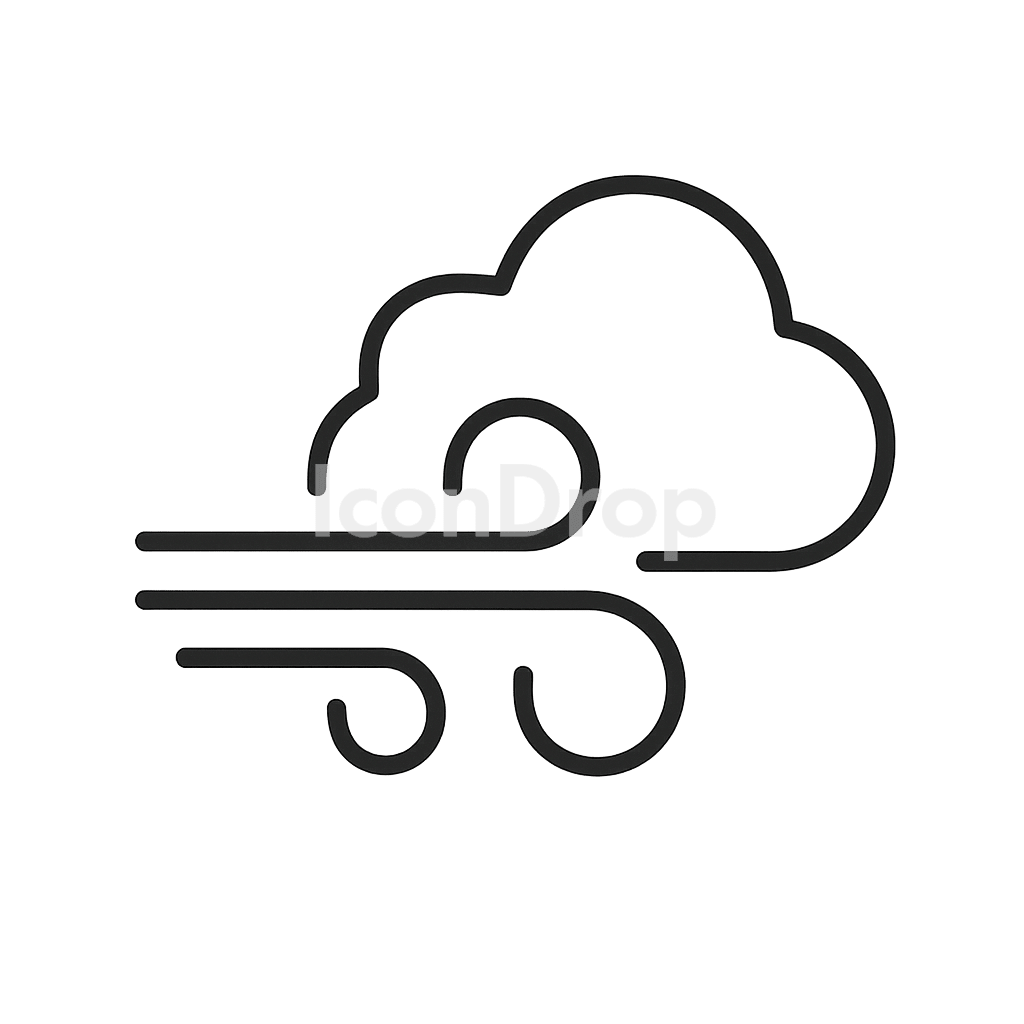 Windy Day Icon Outline