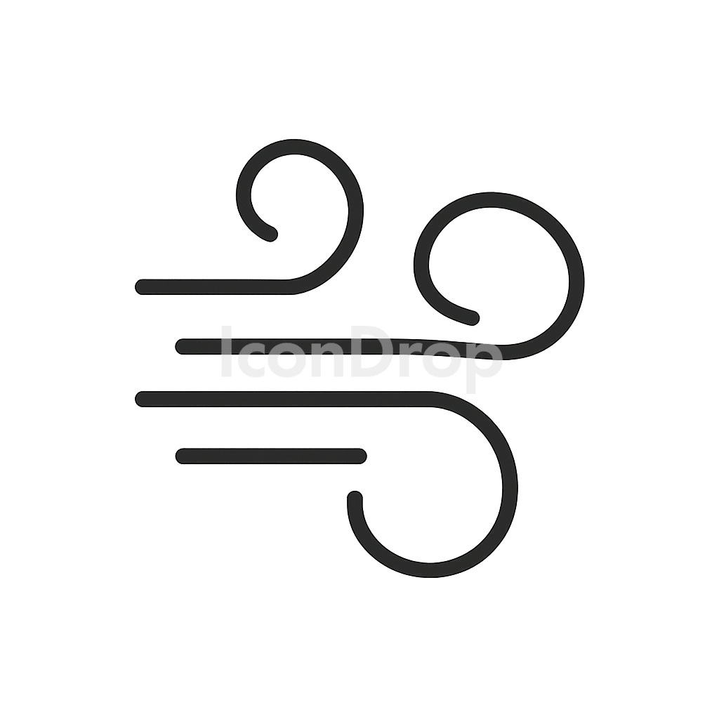 Windy Icon Weather Outline