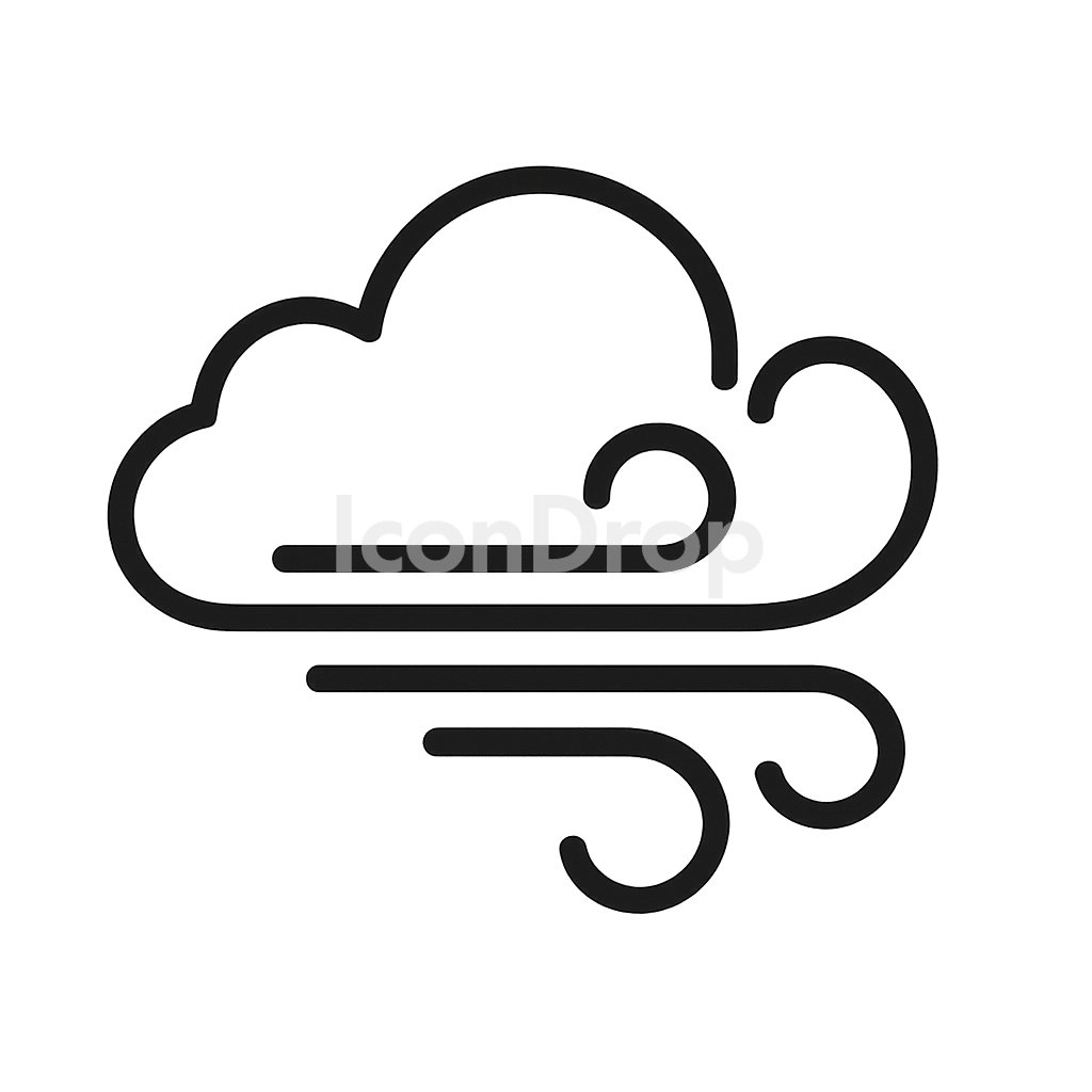 Windy Weather Icon Outline