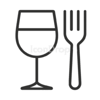 Wine Glass And Fork Icon Outline