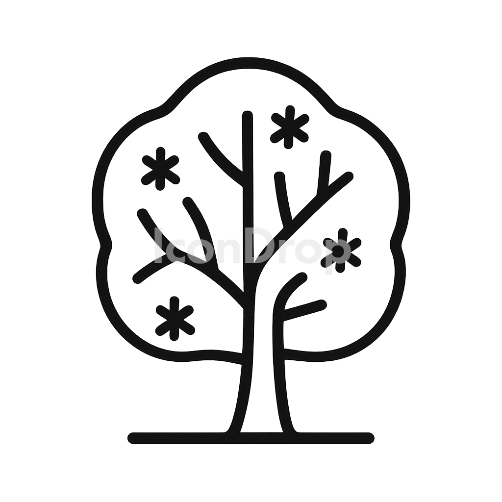 Winter Tree Icon Outline