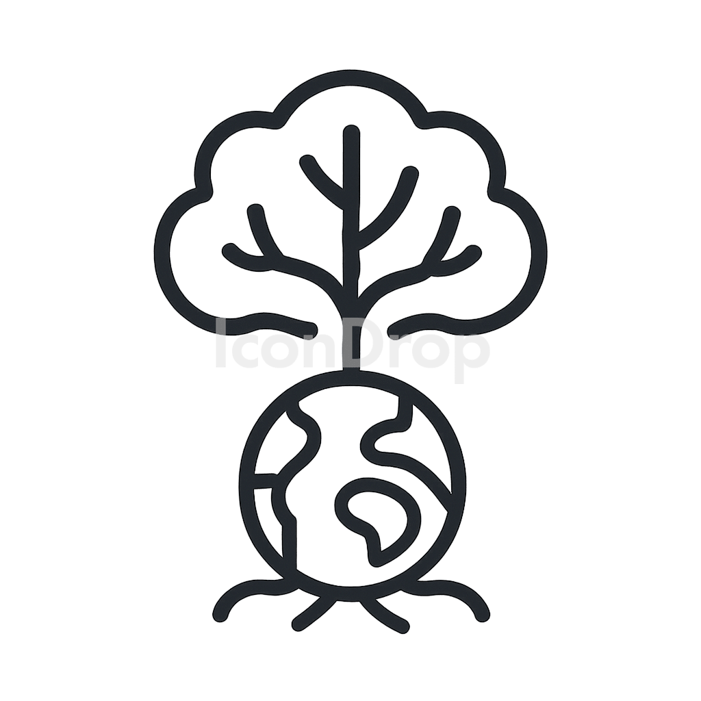 World Tree Icon Outline