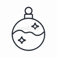 クリスマスボールのアイコン(アウトライン)