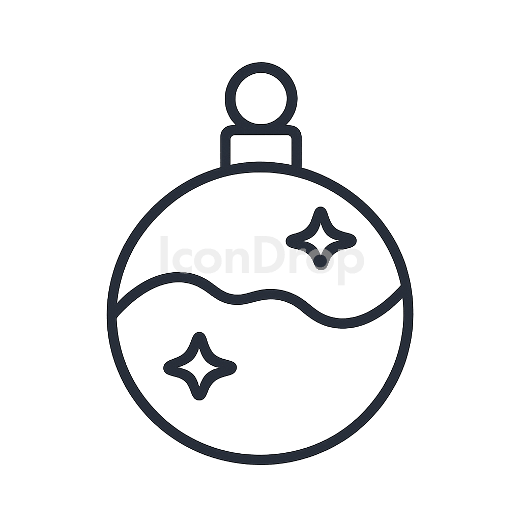 Xmas Ball Icon Outline
