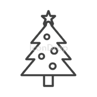 クリスマスツリー(Xmasツリー)のアイコン(アウトライン)