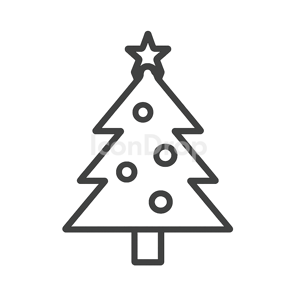 クリスマスツリー（Xmasツリー）のアイコン アウトライン