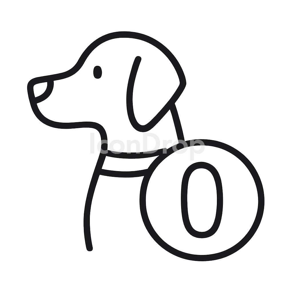 Year Of The Dog Icon Outline