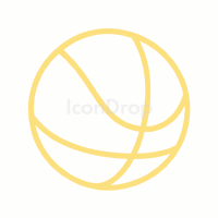 黄色いボールのアイコン（アウトライン）