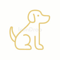 Yellow Dog Icon Outline