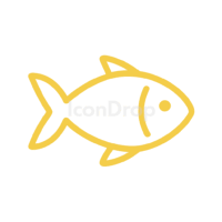Yellow Fish Icon Outline