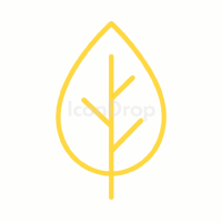 黄色い葉っぱのアイコン（アウトライン）