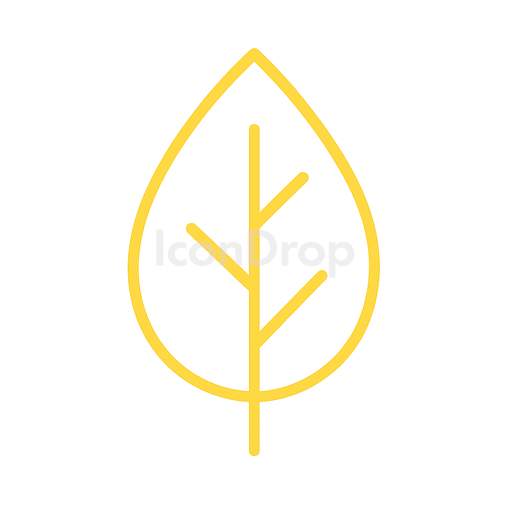 黄色い葉っぱのアイコン アウトライン