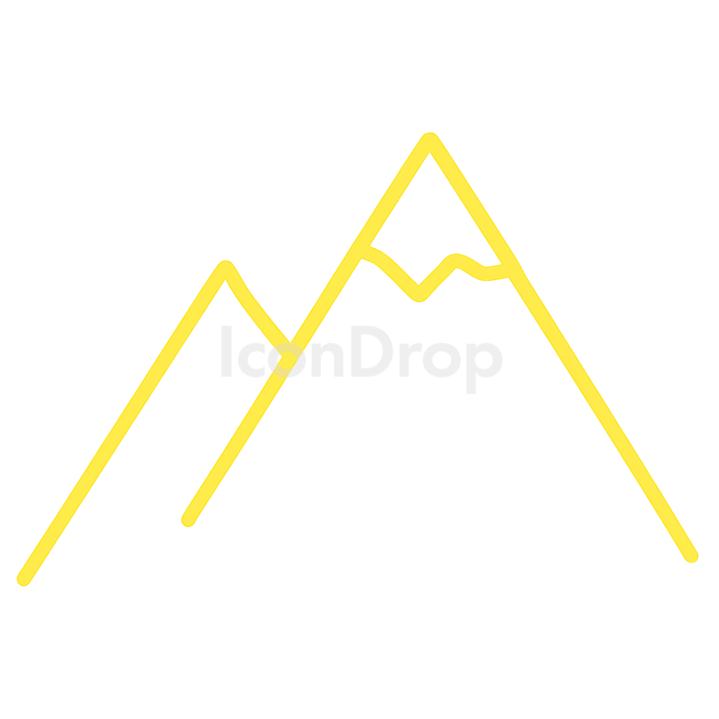 黄色い山のアイコン アウトライン