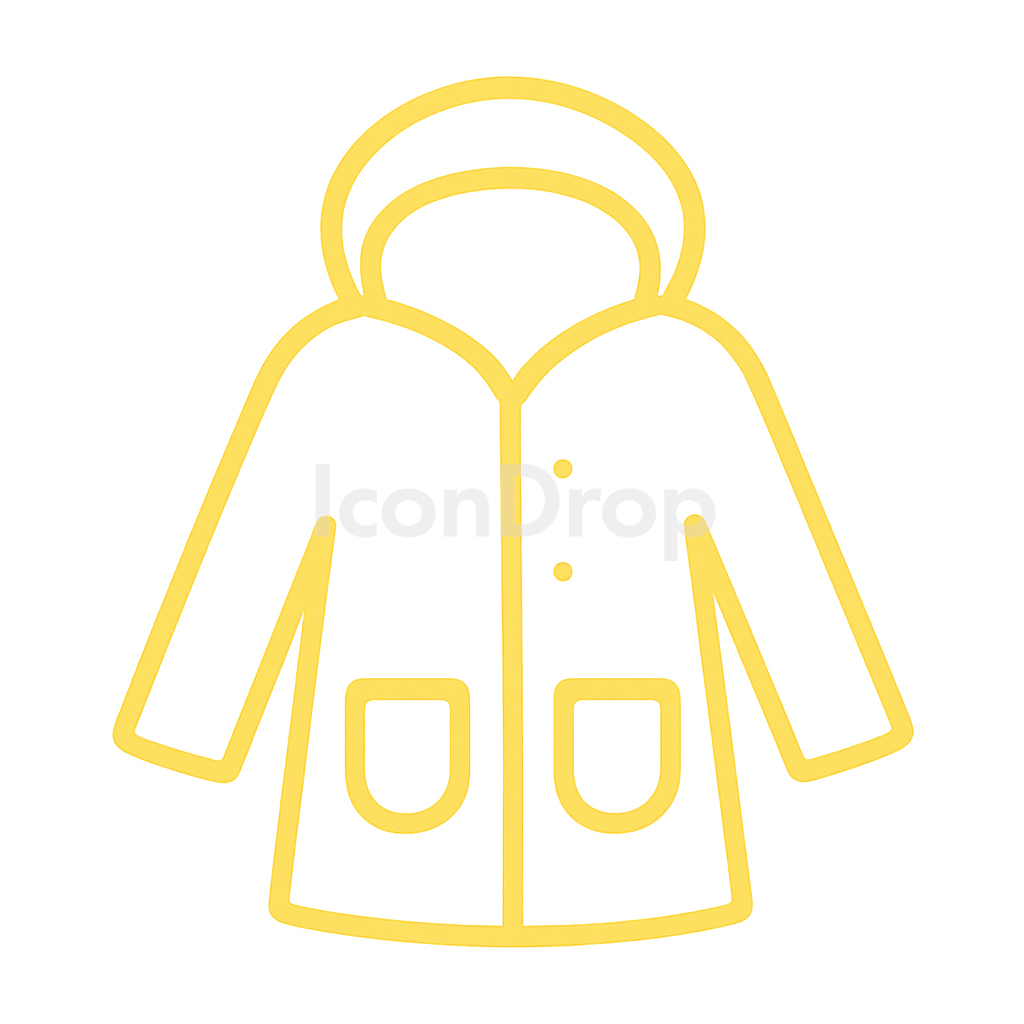 Yellow Raincoat Icon Outline