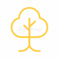 黄色い木のアイコン（アウトライン）