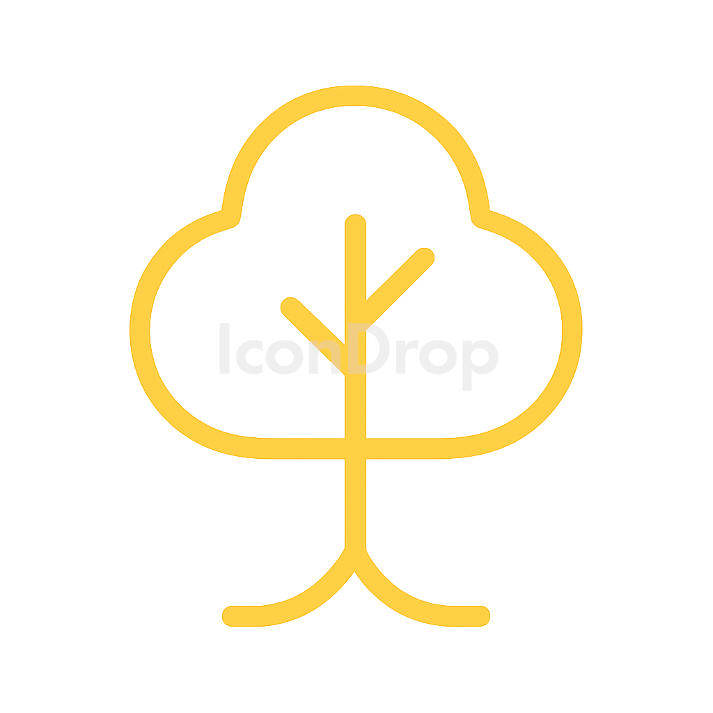 黄色い木のアイコン アウトライン