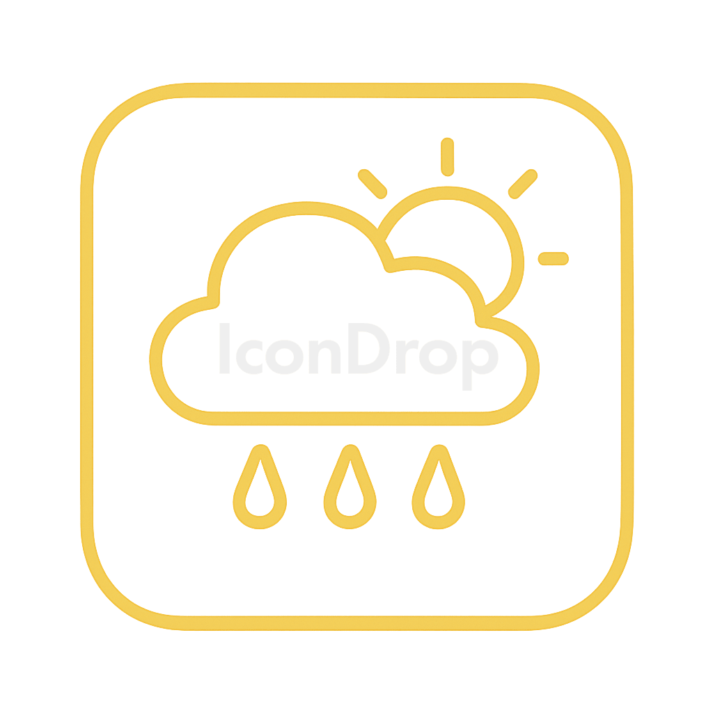 Yellow Weather App Icon Outline