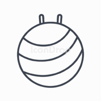 ヨガボールのアイコン(アウトライン)