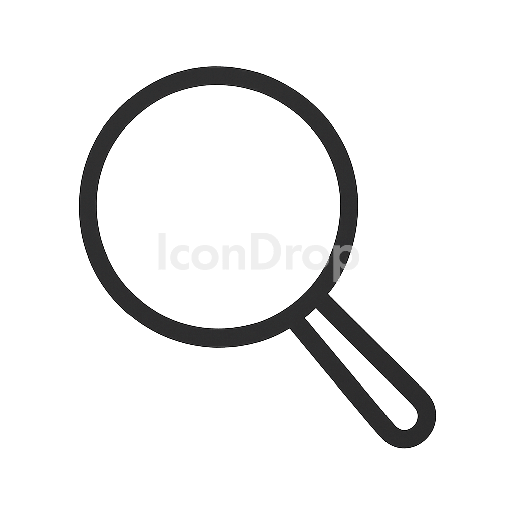 Zoom Glass Icon Outline